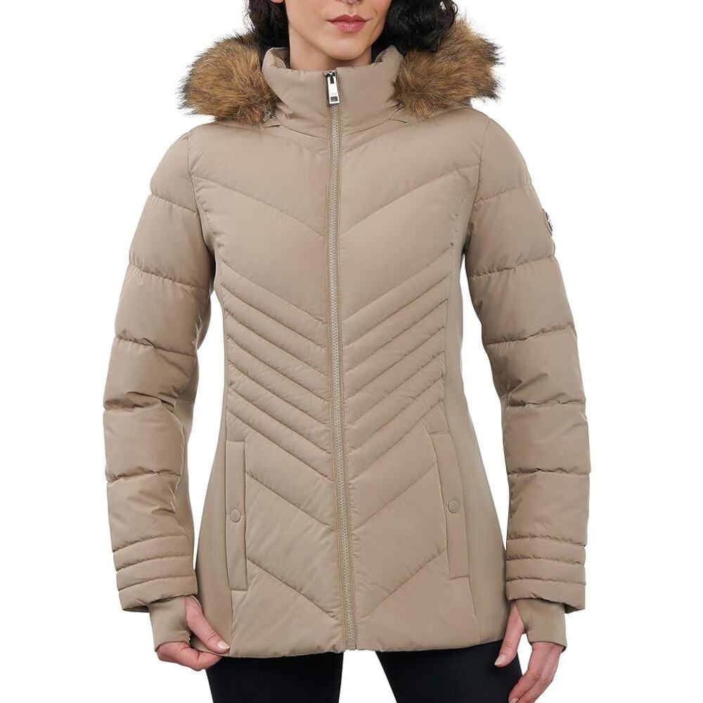 BRAND NEW ~ NWT ~ Women's Plus Size LONDON FOG Taupe Active Puffer Jacket ~ 3X
